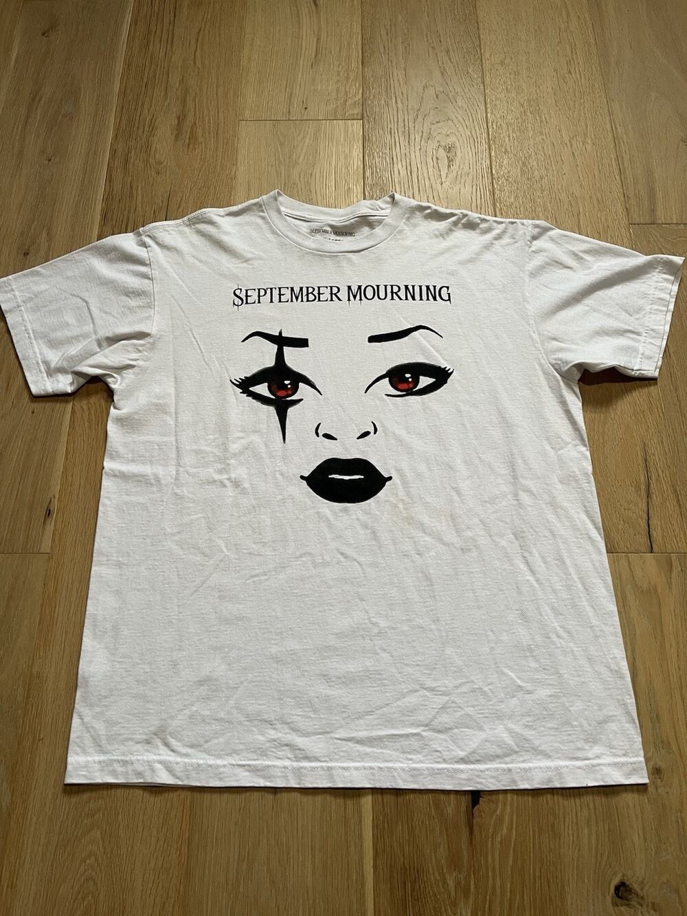 September Mourning Graphic Tee Metal Band X-Large XL Tour Shirt WHITE EYES